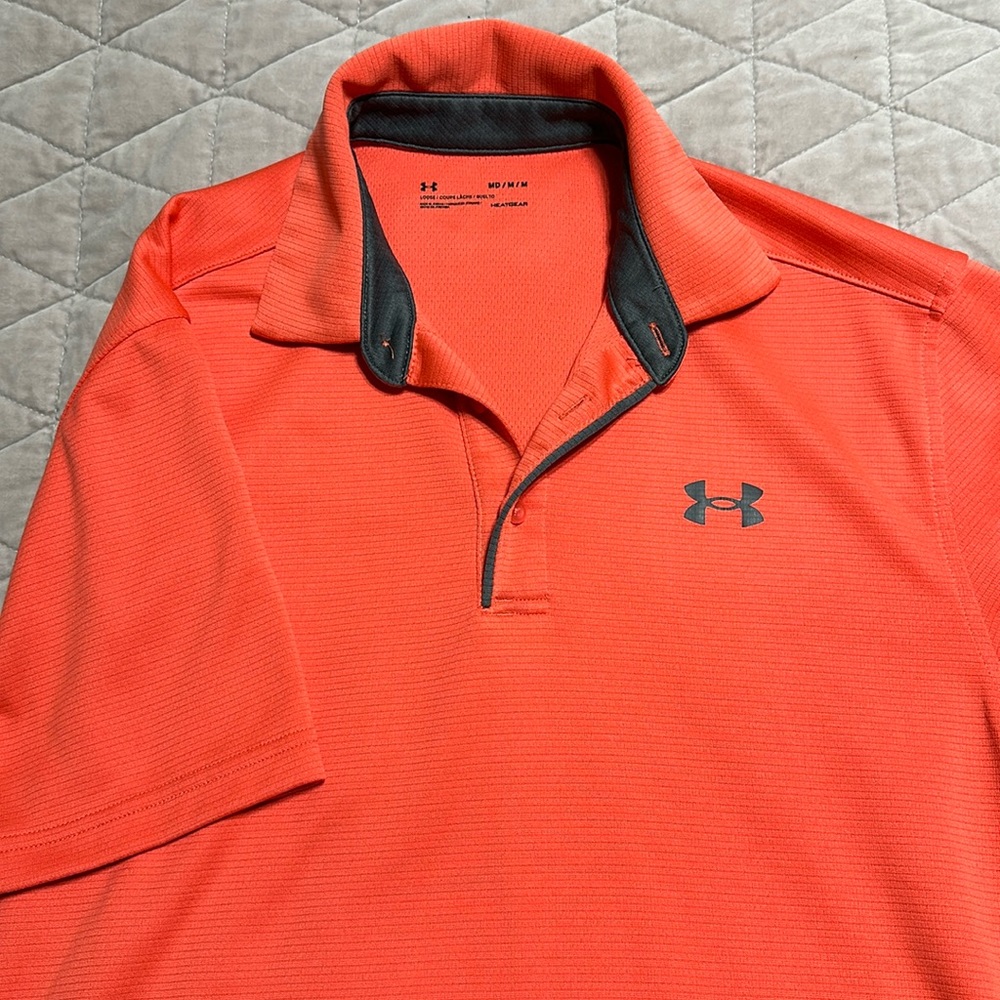 Orange Under Armour Polo